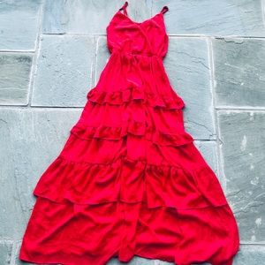 Beautiful maxi red date night dress
